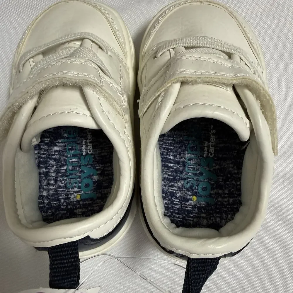 Carter's Kids Low Top Simple Joys Sneakers Size 3 Months White Hook & Loop